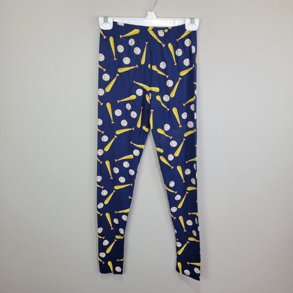 Leggings Depot Baseball Bat And Ball Polyester Spandex Ankle Leggings Plus‎ Size - Picture 1 of 7